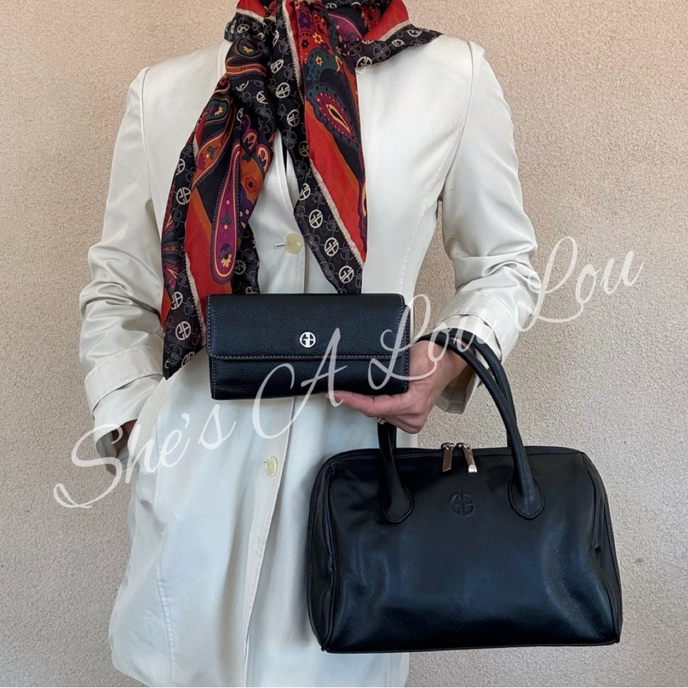 Vintage Giani Bernini Organizational Satchel, Wallet and Scarf Accessory Bundle